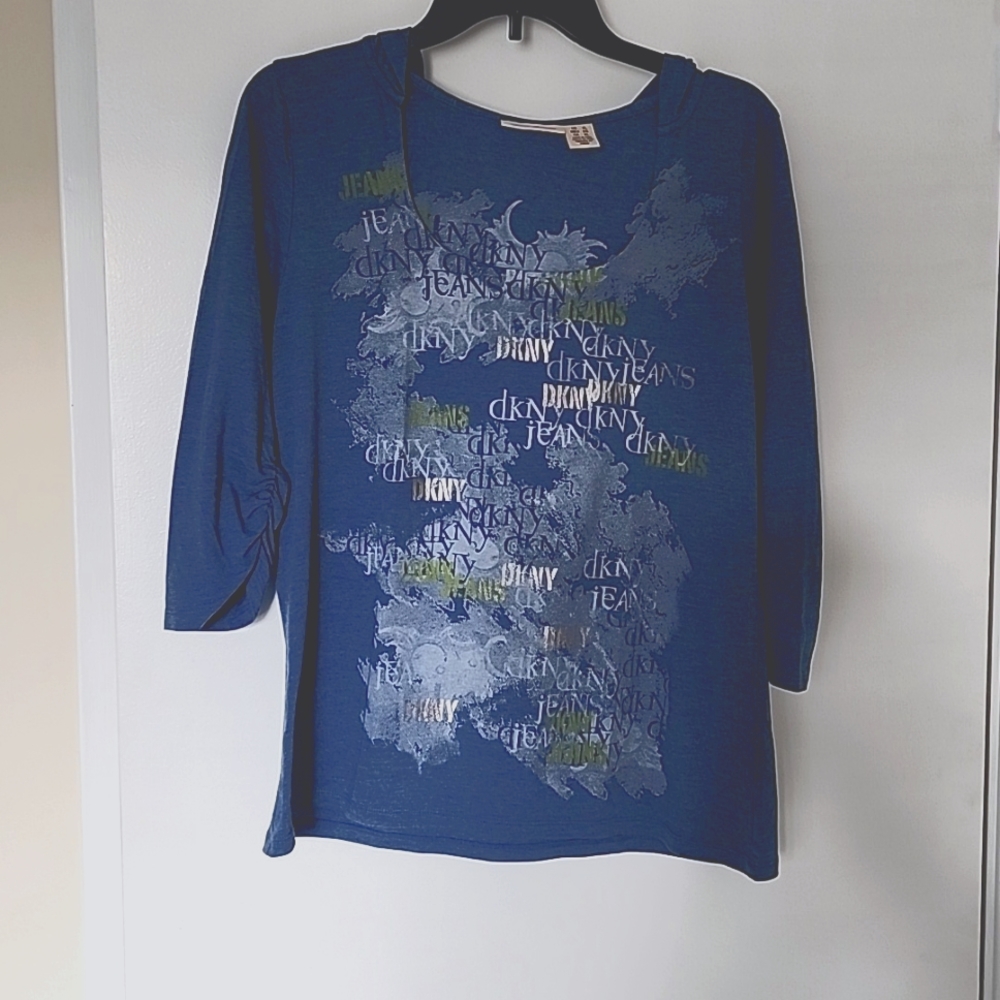 DKNY Blue Knit Top